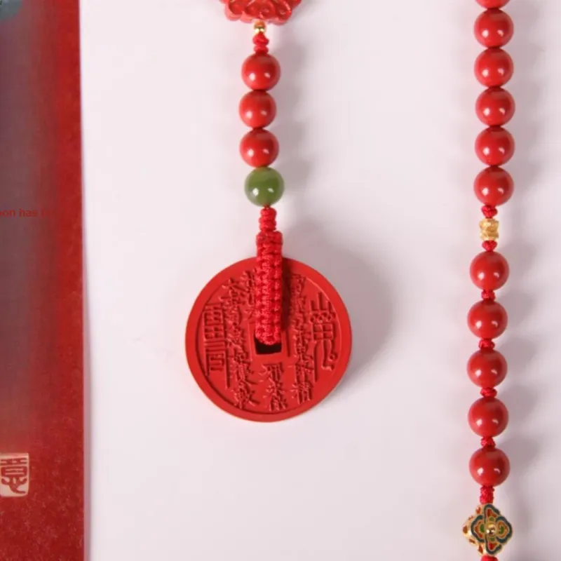 TIANTAISHAN Cinnabar Carved Jade Ornaments Unisex-2