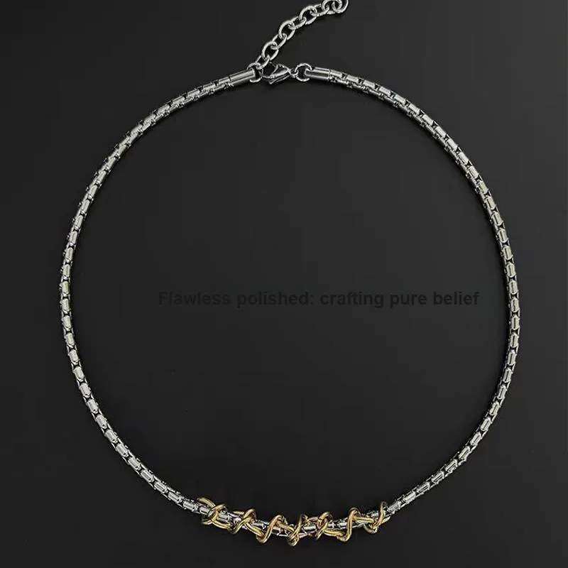 FOREVER MELODY Titanium Steel Necklaces Men's-5