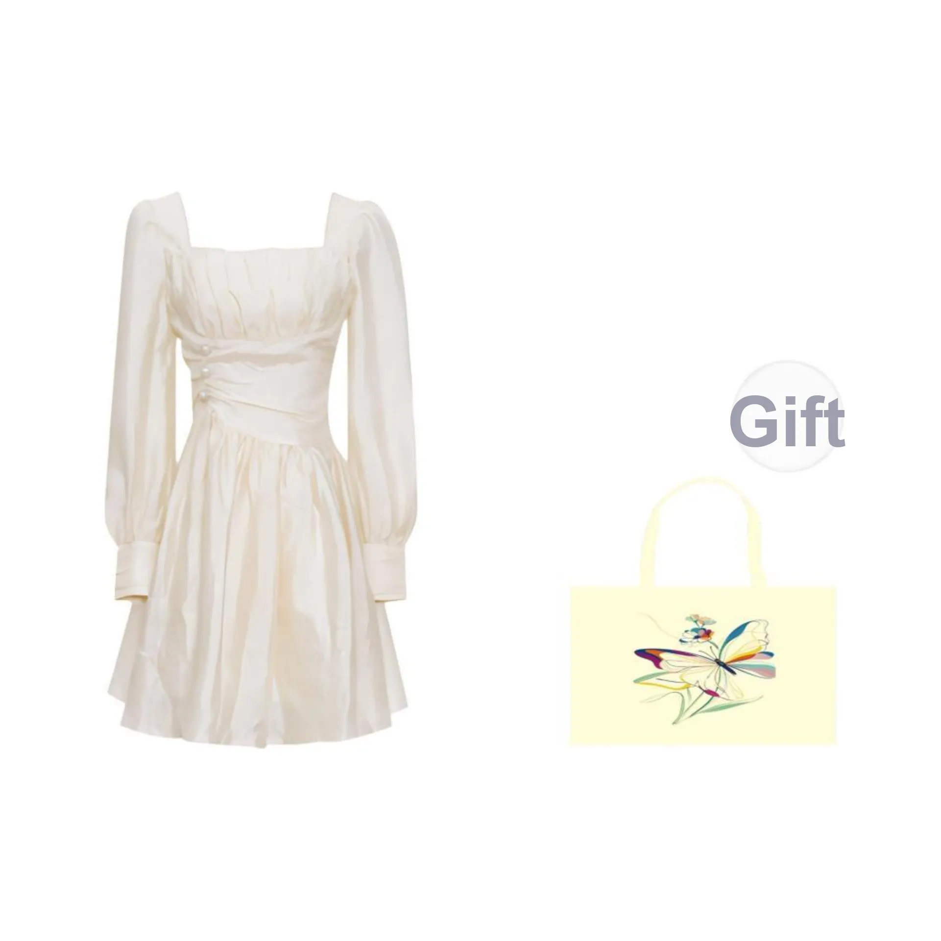 Mu Qingqing Long-Sleeved Dresses Women's Radiant Sweet Dream