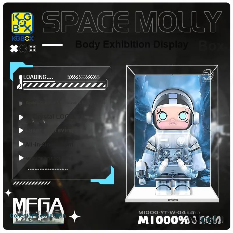 KGBOX Pop Mart Angry Bear Glacier MOLLY 400% 1000% Acrylic Figure Storage Display Case Model Accessories-41