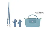 Adjustment Shoulder Strap 94-114cm+No Perforated (Light Blue Silver-Tone Buckle)