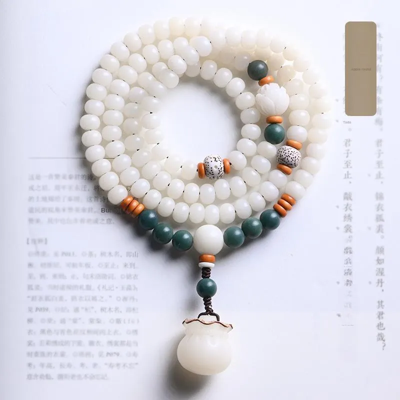 HANCANG White Jade Bodhi Bead Chain Unisex-5