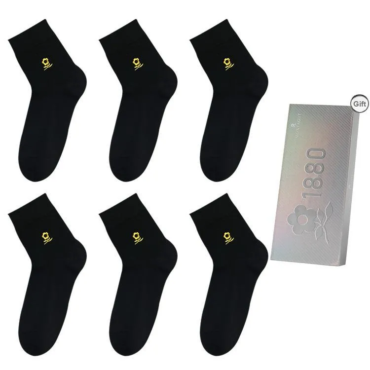 Montagut Knee High Socks Men's Gift Box Of 6 Doubles-5