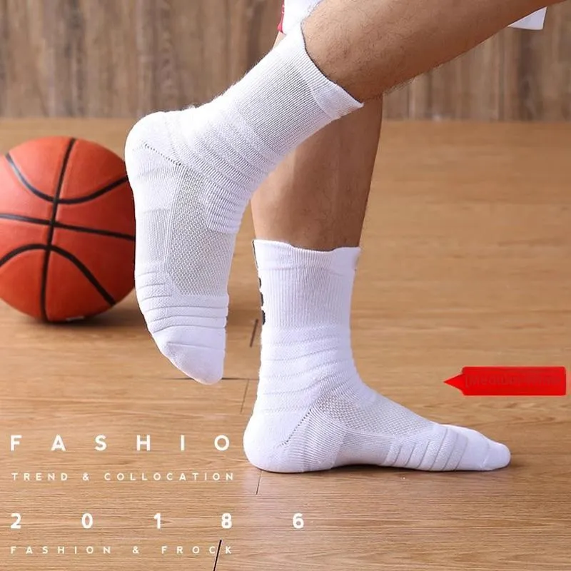 Ledomoda Basketball Socks Men's 6 Pack White-1