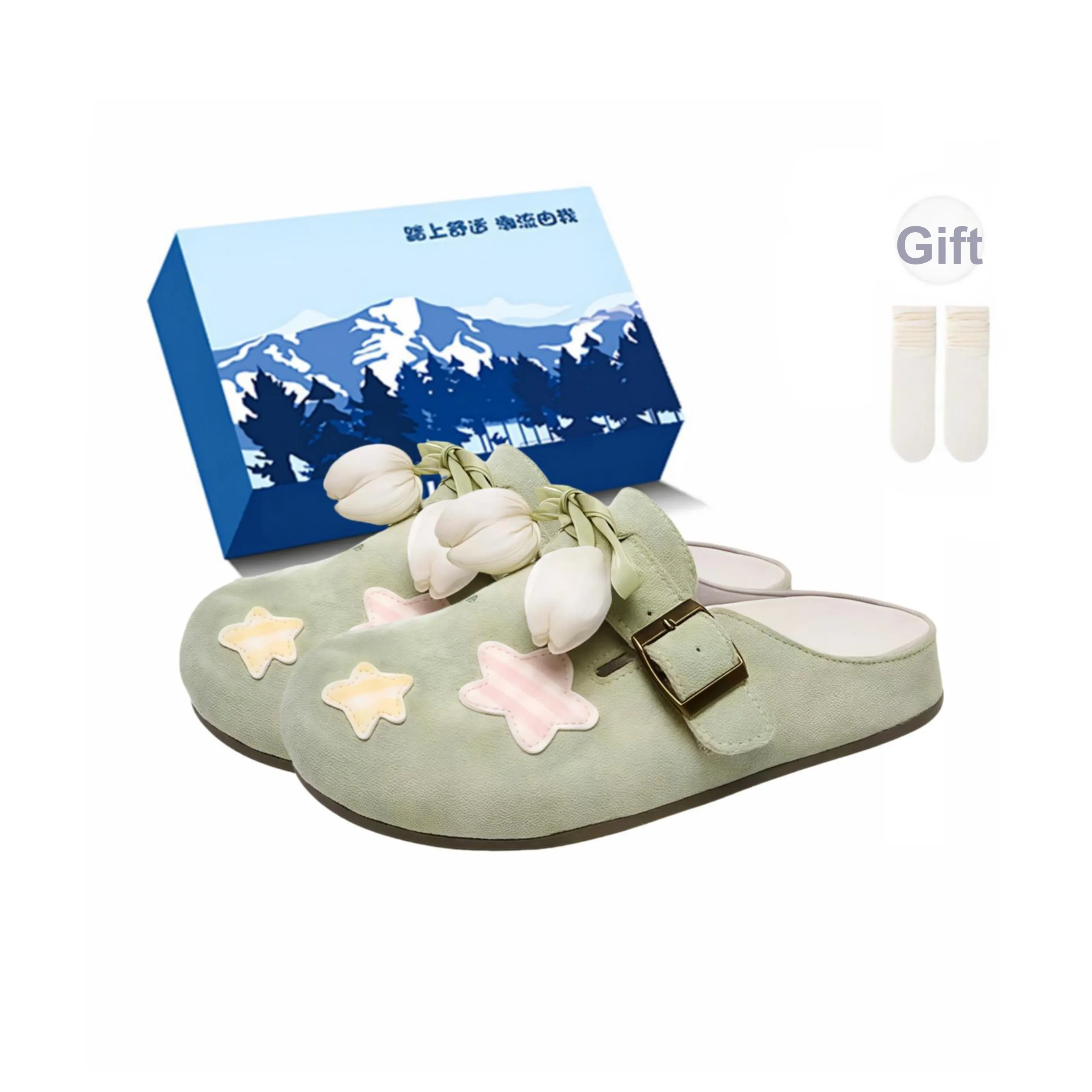 Fawn Miri Антизапахивающие Домашние тапочки Женские Зеленые