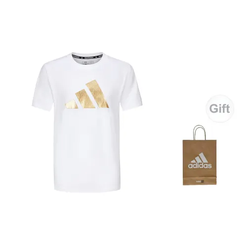 Adidas T-Shirts Men White Gold Includes Gift Bag