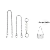 [White]Pearl Extender Chain 13.5cm+Decorative Chain 40cm+Long Chain