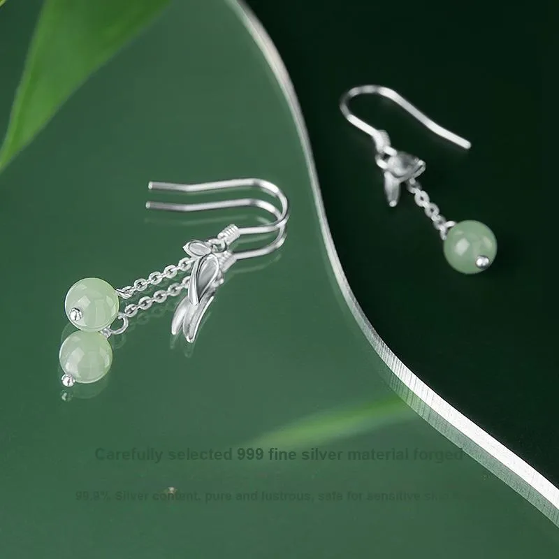 Branded Jewelry Earrings Green Jade Women's-4