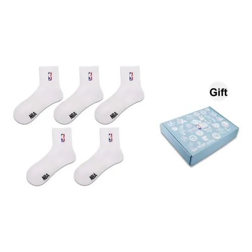 NBA Носки Crew Мужские 5 пар набор в подарочной коробке белый