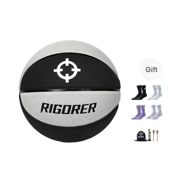 RIGORER PU Basketball Black Gray Size 7 Training Unisex-5