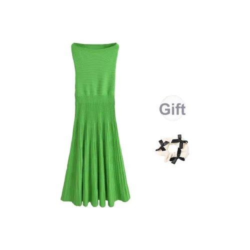 XUOIZA Без рукавов Платье Женское Зеленое