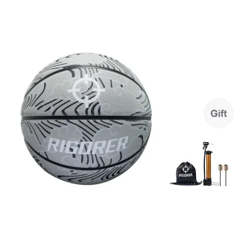 RIGORER Auspicious Clouds Rubber Basketball White Gray Size 7 Ball Training Match Unisex