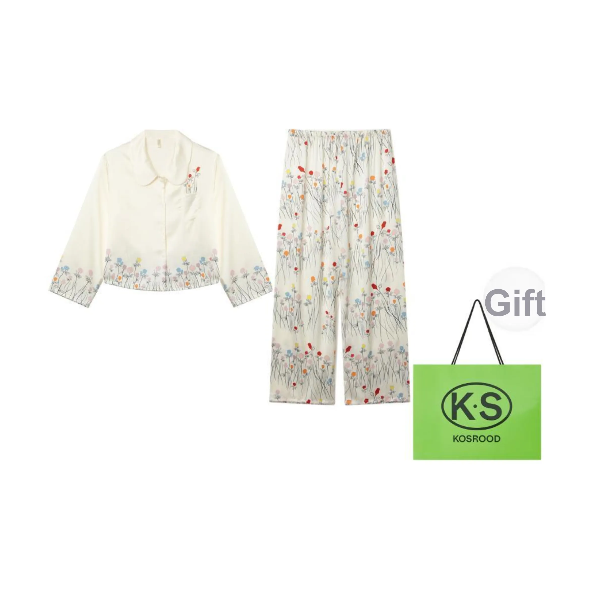 Kosrood Pajama Set Women's Forest And Field Garden