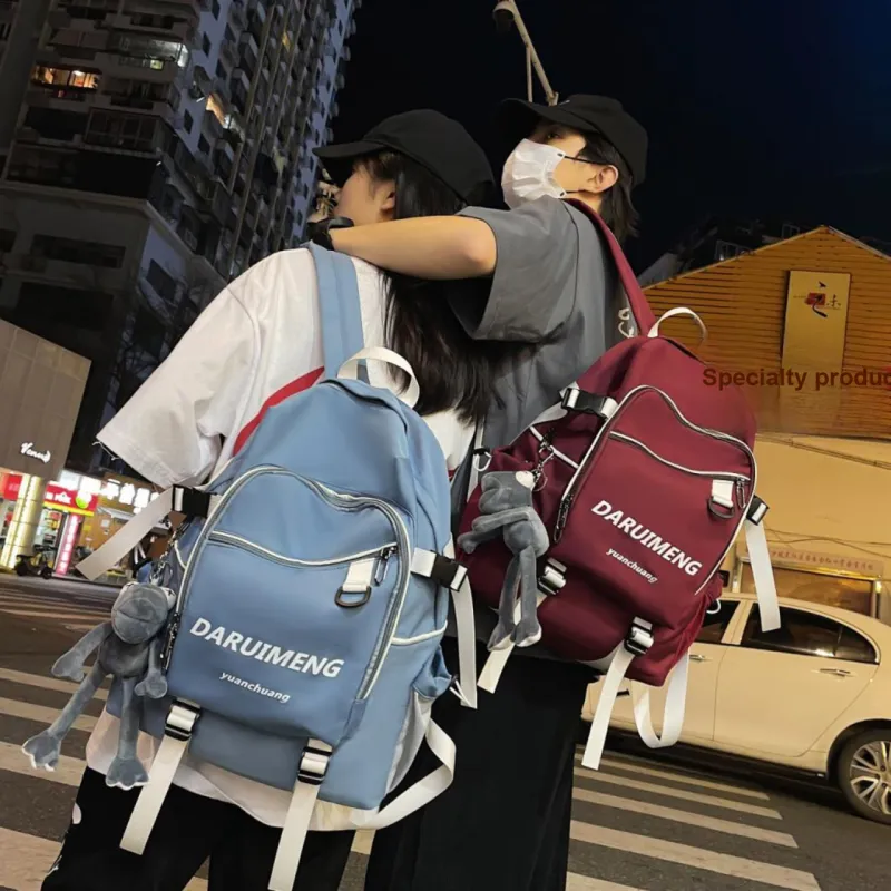 URBAN FOREST Nylon Backpack Unisex Blue/Red/Black/White-12