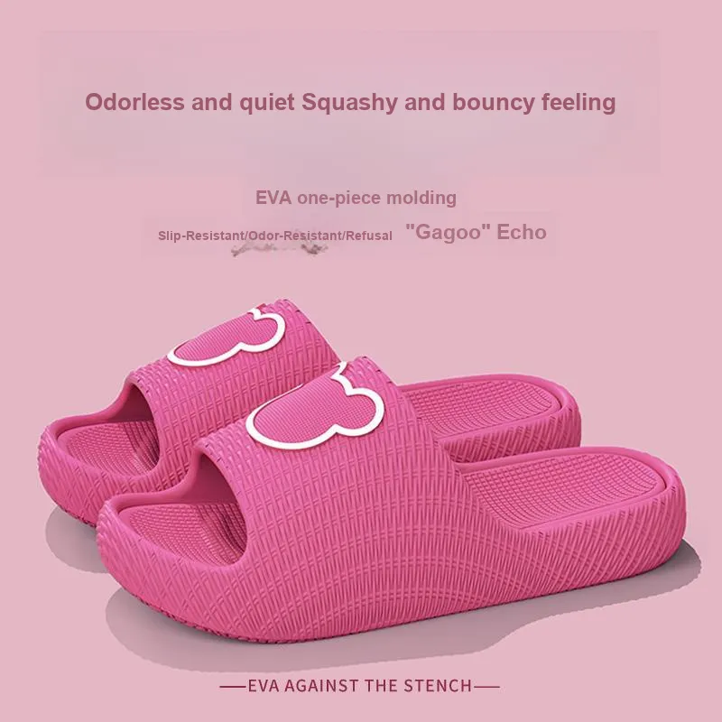 Foot Recreation Minimalist Style Cartoon Bear Solid EVA Slippers, Summer Slip Resistant Slippers, Unisex, Home Slippers-6