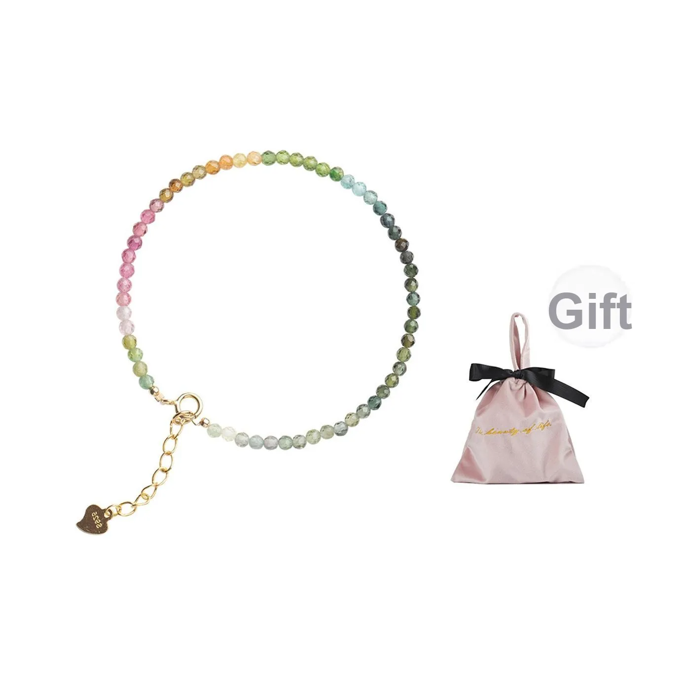 Wakfu Турмалин Золотой Посеребренный Браслет Браслет с бусинами Женские