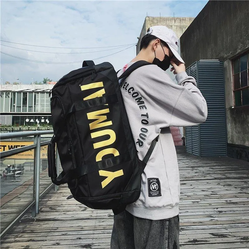 NIGEER Nylon Gym Bag Large Size Unisex Black/Pink/Yellow/Red/Gray-2