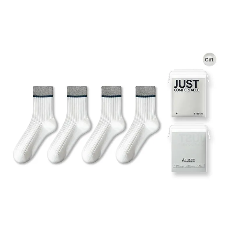 FIRS Mid Calf Socks Men's Shopping Bag 4 Pack-35
