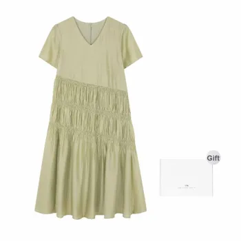 Mo Han Yi Mei Short Sleeved Dress Women's Light Green