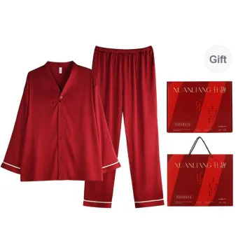 Xuan Liang Pajama Set Men's Gift Box Set Maroon