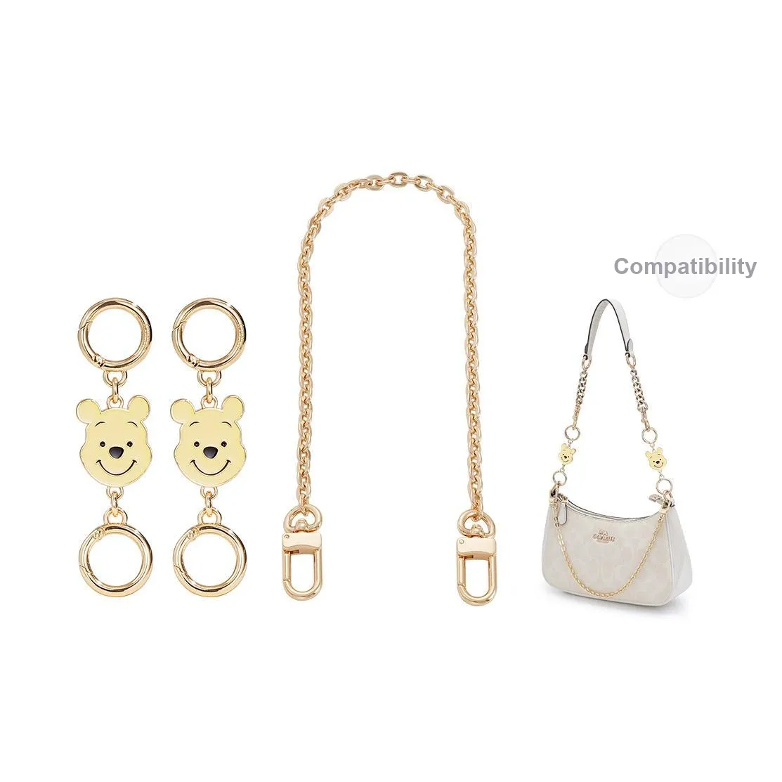 Lan Bao Fan Металлический Сплав Сумка Ремень Женский Золотой