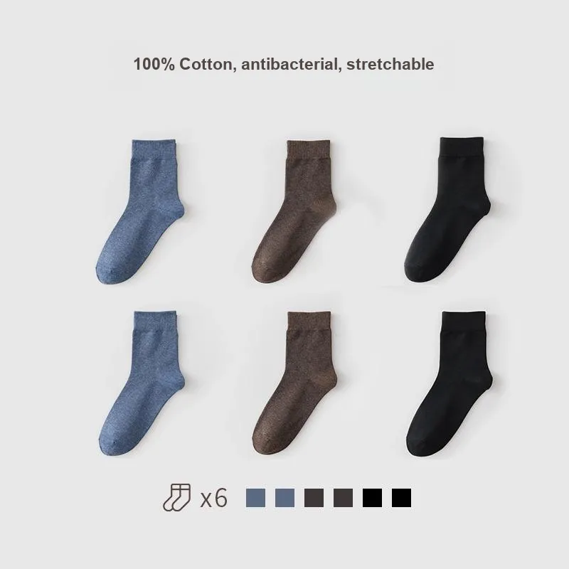 H YXIANG Mid Calf Socks Unisex 6 Pack-21