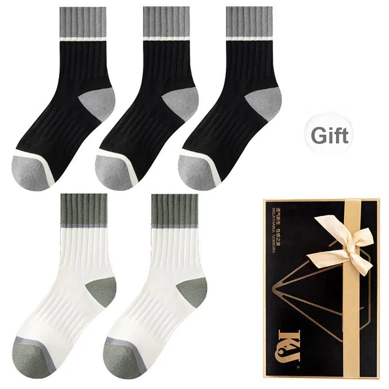 KJ Mid Calf Socks Men's Gift Box Combination Mixed Color-25