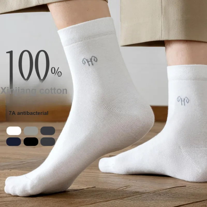 H YXIANG Mid Calf Socks Men's 6 Pack-11