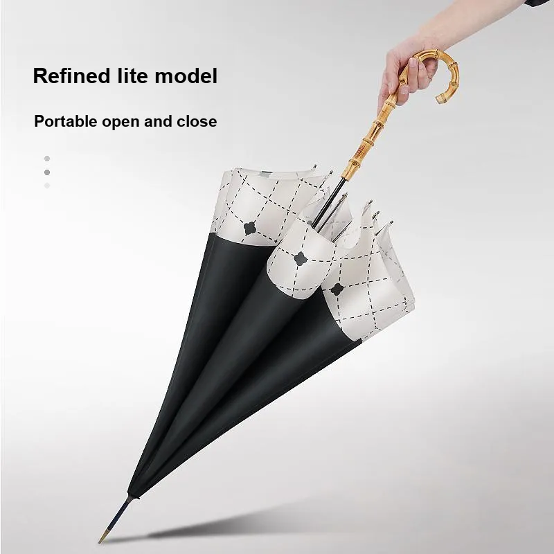 Vonlilienfeld Fei Lude Japanese Style Refreshing Long Handle Umbrella Girl High Value Umbrella Bamboo Curved Handle-7
