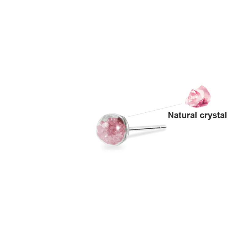 SHEEHHYY Crystal Jade Stud Earrings Unisex-7