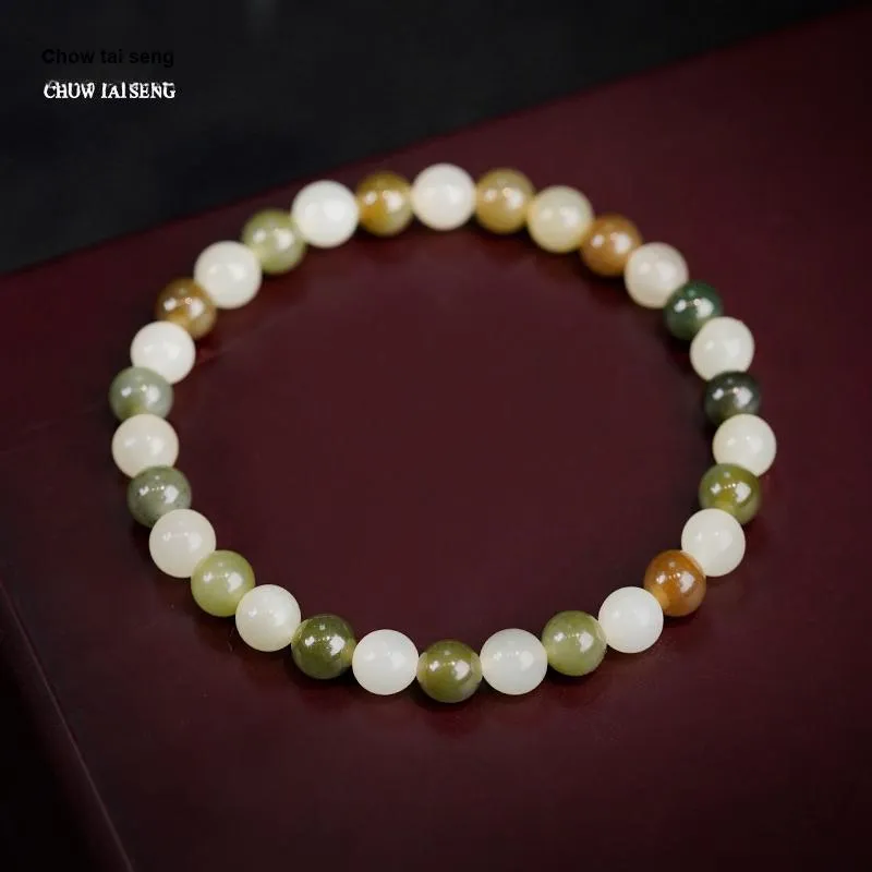CHOW TAI SENG Hetian Jade Hand Accessories Jewelry Pale Greenish White Jade Women's-4