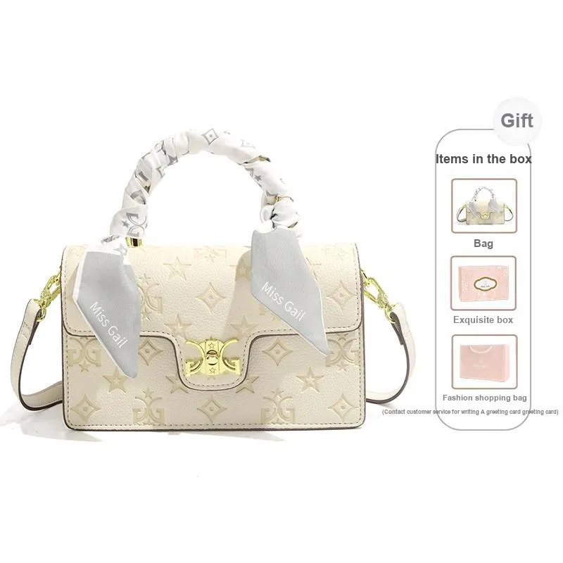MISS GAIL Artificial Leather Shoulder Bag, Crossbody Bag, Handbag Regular Women's White/Pink-10
