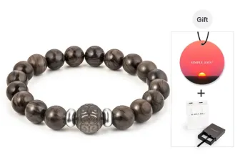 SIMPLE JOYS Wood Grain Obsidian Bracelets Unisex