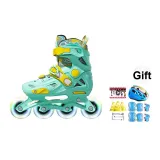 Elf Green 8-Wheel Light-Up+TLevel 7 Protective Gear Six-Piece Set