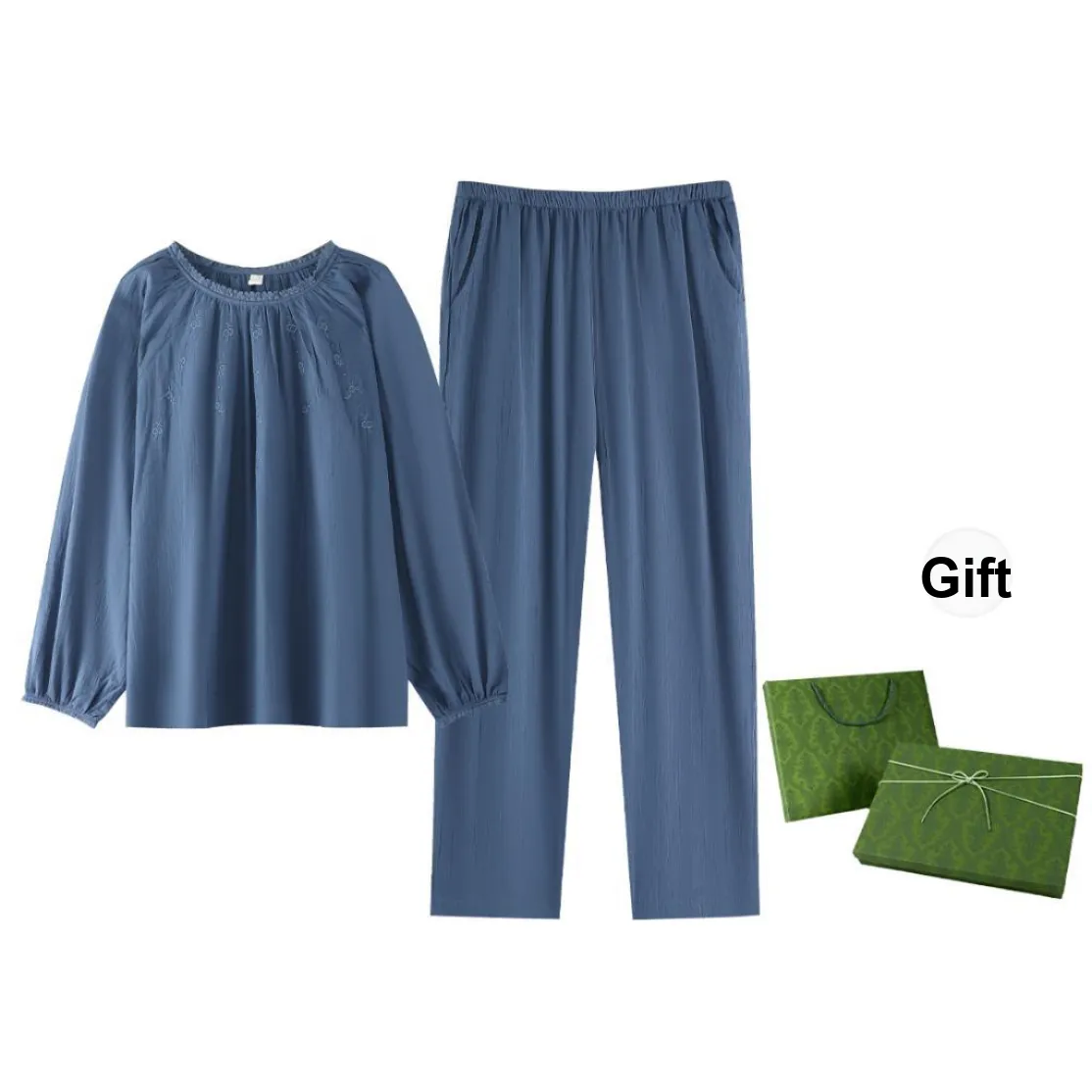 ZumashL Luxury Designer Series Pajama Set Women's Gift Box Set Capri Blue