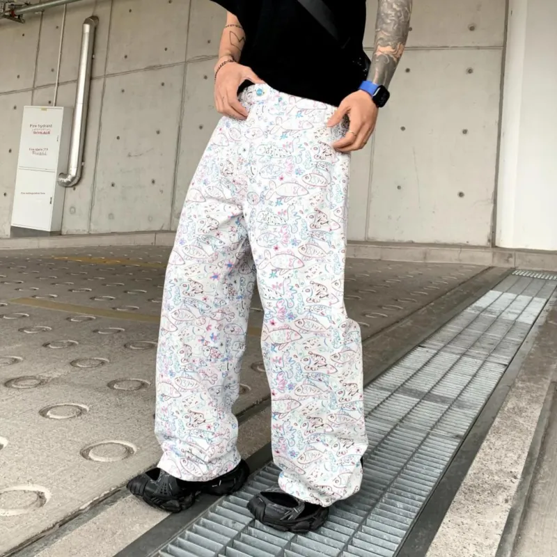 PANDA ADEVIL Jeans Unisex White-1