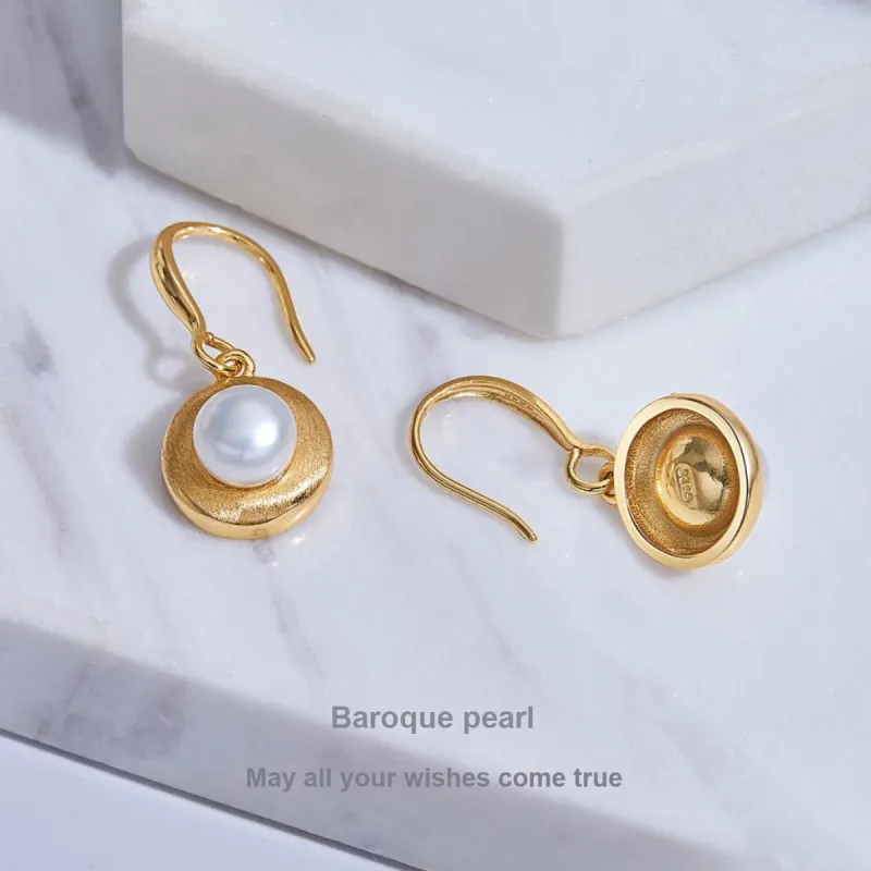 ME LUXE Pearl French Vintage Luxury Elegance Versatile Hoop Earrings Women's-2