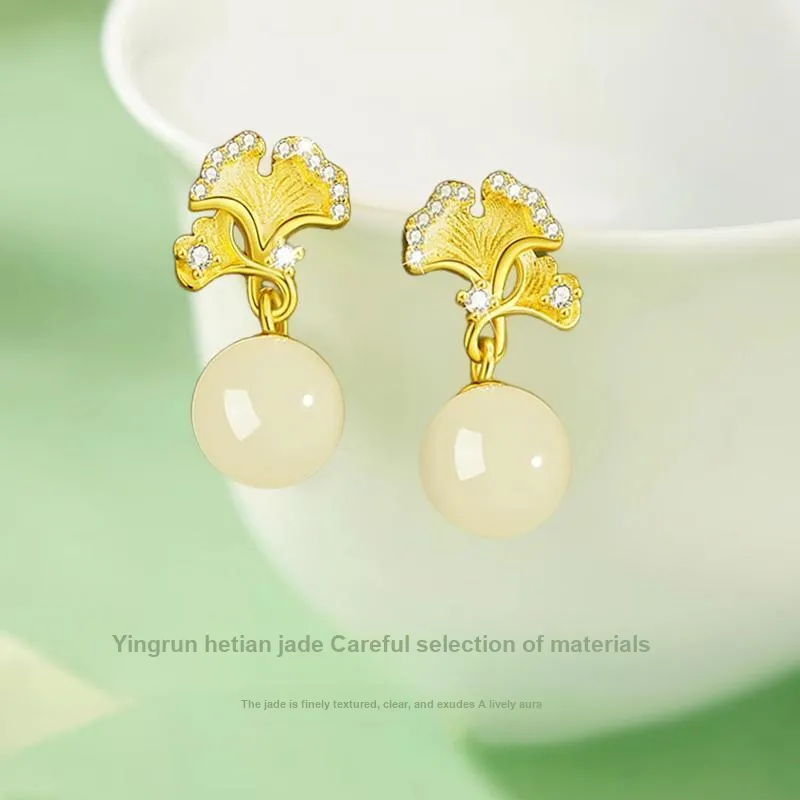 Lang Wind S925 Silver Stud Earrings Women's-2