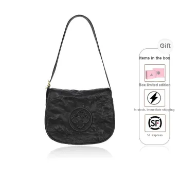 CASSILE Cow Leather Crossbody Bag, Shoulder Bag Women's Truffle Black