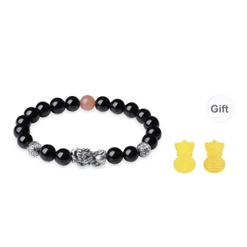 JINLIUFUJIXIANG Natural Obsidian Bracelets Unisex