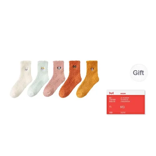 MIIOW Trend Party Series Mid Calf Socks Women's Shopping Bag 5 Pack