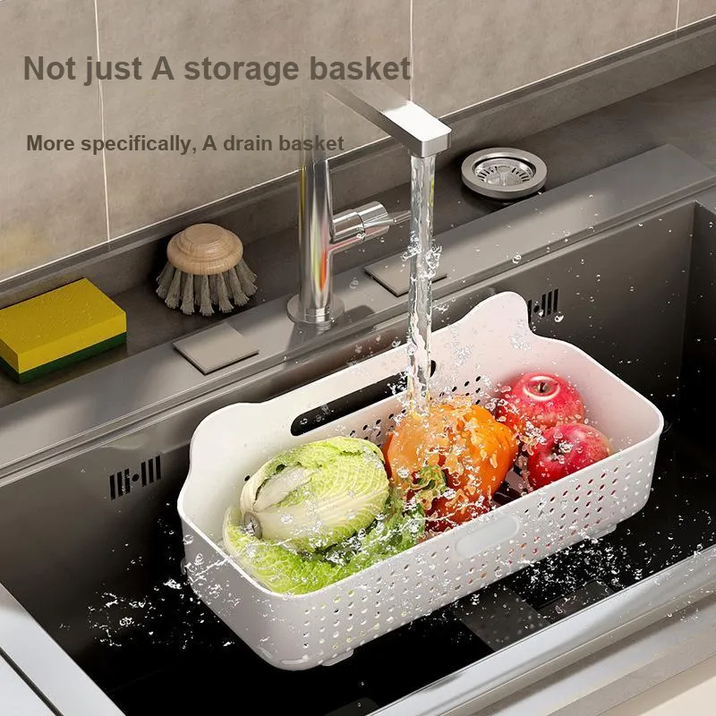 JINGLINGLONG Hole Free Storage Rack For Snacks Cosmetics And Multifunctional Bedside Wall Mounted Basket-4