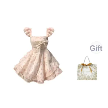 EMDPN Petite Bowknot Princess Cinched Waist Dress Women's