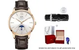 Rose Gold White Dial/Brown Leather