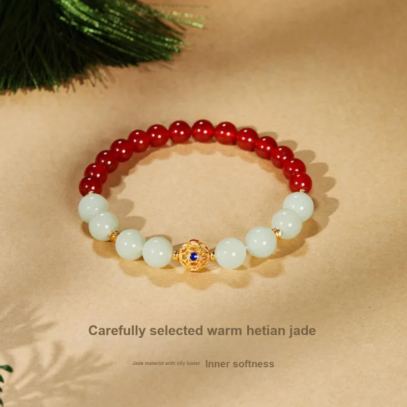 CHOW TAI KING Hetian Jade Bracelets White Jade/Pale Greenish White Jade Women's-3