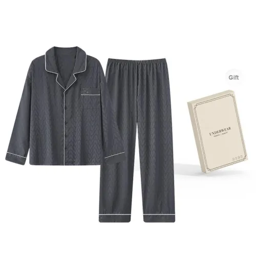 O'MESIK Pajama Set Men's Gift Box Set Gray