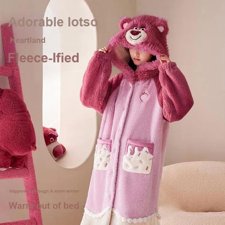 JINGYUN x Disney Pajama Robe Women's Pink Purple-2
