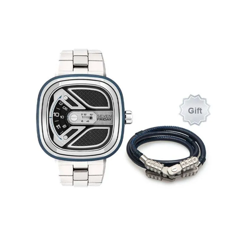 SEVENFRIDAY M Collection Automatic Mechanical Movement Unisex Watch 47.6mm Silver Dial-6