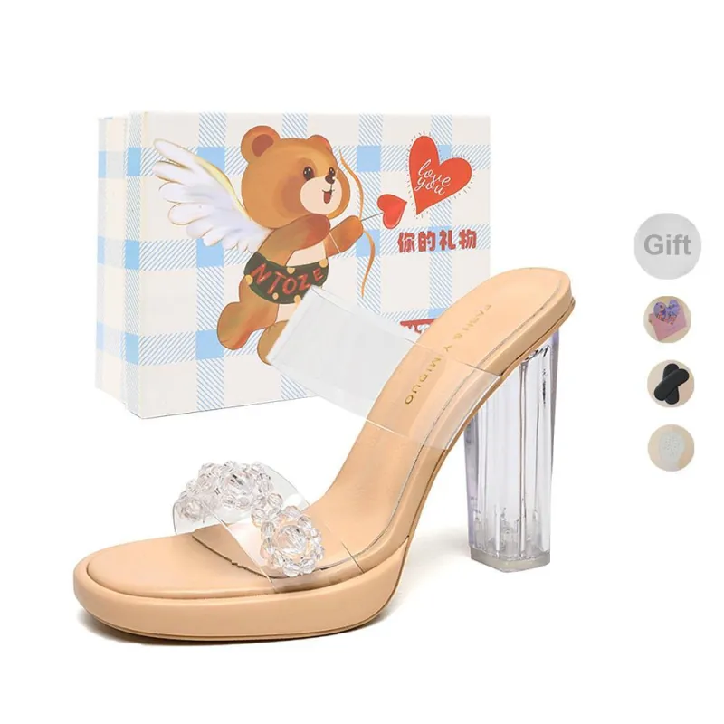 NTOZE Slide Slippers Women's Apricot Gift Box Set-14