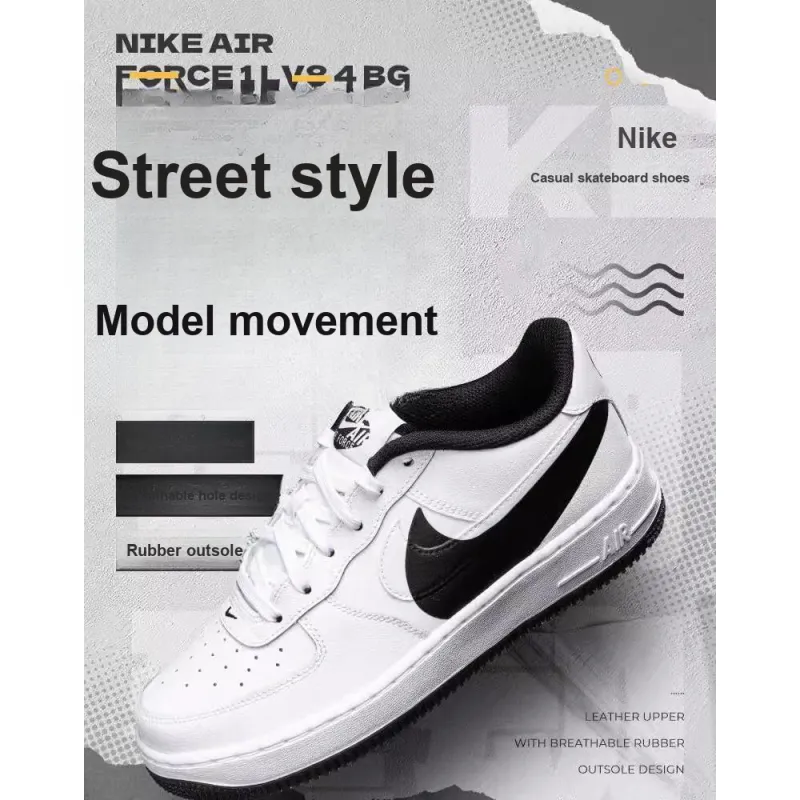 Nike Air Force 1 Anti Slip Wear Resistant Low Top Kids' Skateboarding Shoes Kids'-1